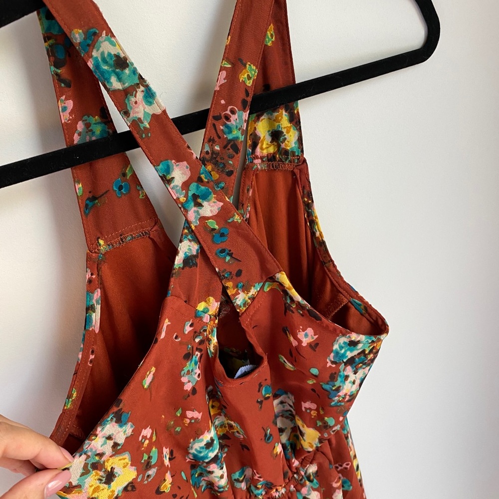 Rust Floral Dress